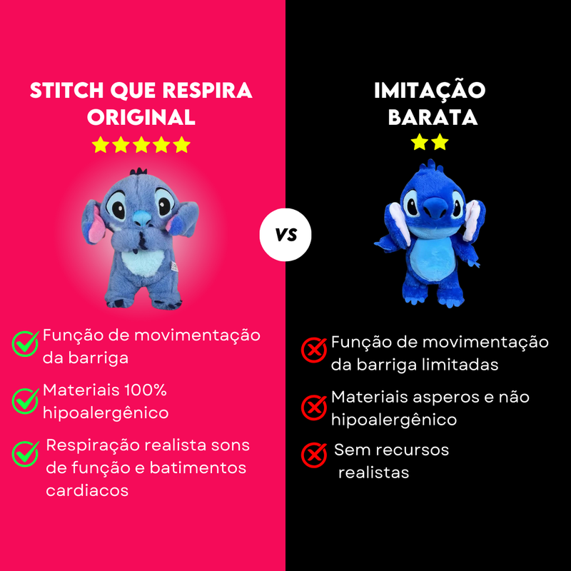 Stitch Pelúcia que Respira