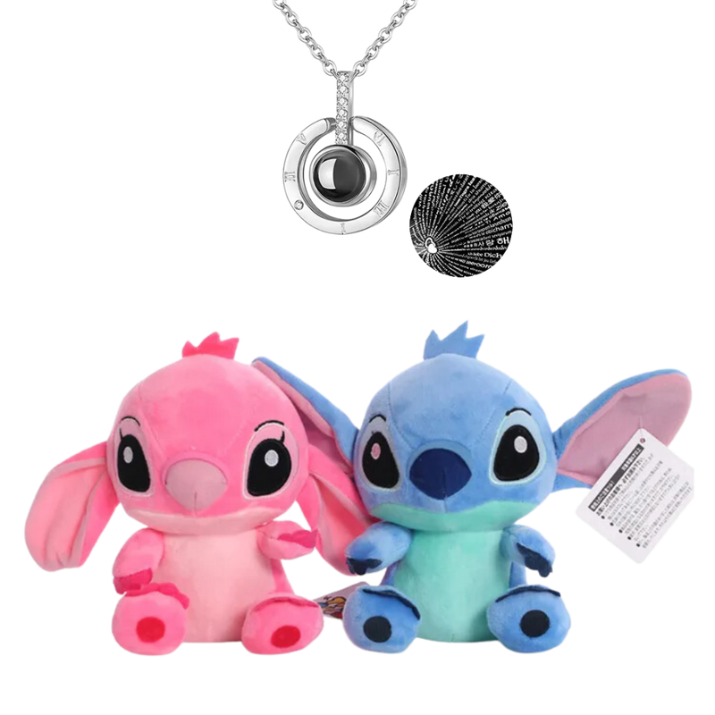 Pelúcias Stitch e Angel  + [COLAR DE BRINDE]